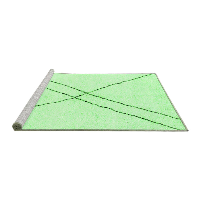 Sideview of Machine Washable Solid Green Modern Area Rugs, wshabs2937grn