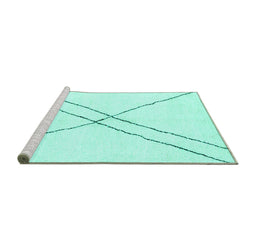 Sideview of Machine Washable Solid Turquoise Modern Area Rugs, wshabs2937turq
