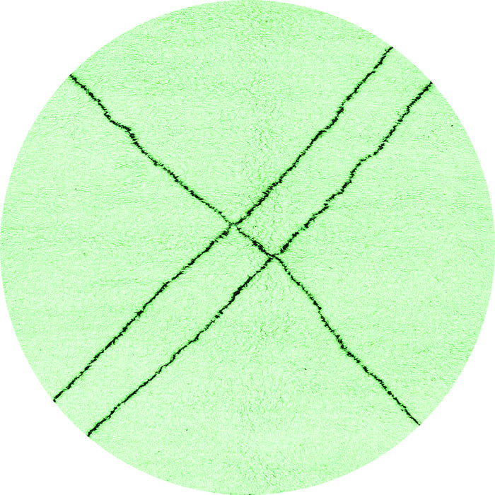Round Solid Green Modern Rug, abs2937grn