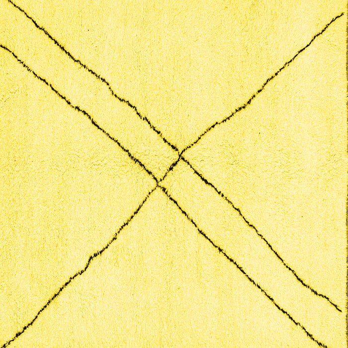 Square Solid Yellow Modern Rug, abs2937yw