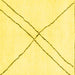 Square Solid Yellow Modern Rug, abs2937yw