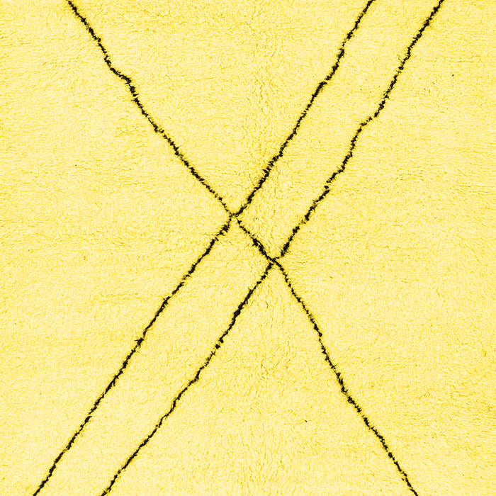 Machine Washable Solid Yellow Modern Rug, wshabs2937yw