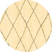 Round Solid Brown Modern Rug, abs2938brn