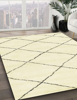 Abstract Khaki Gold Solid Rug in Family Room, abs2938