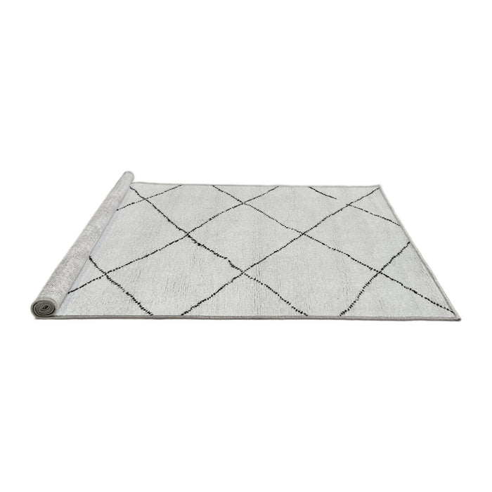 Sideview of Machine Washable Solid Gray Modern Rug, wshabs2938gry