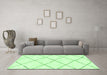 Machine Washable Solid Green Modern Area Rugs in a Living Room,, wshabs2938grn