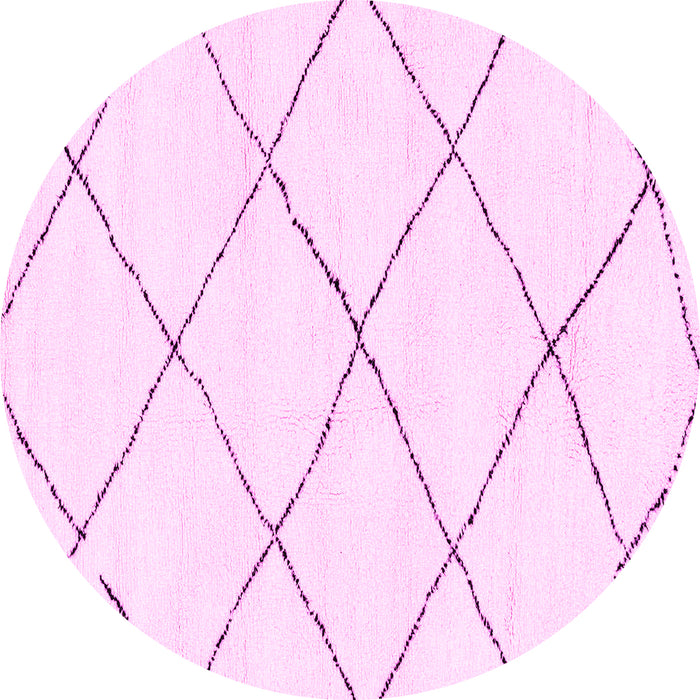 Round Solid Pink Modern Rug, abs2938pnk
