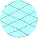 Round Machine Washable Solid Light Blue Modern Rug, wshabs2938lblu