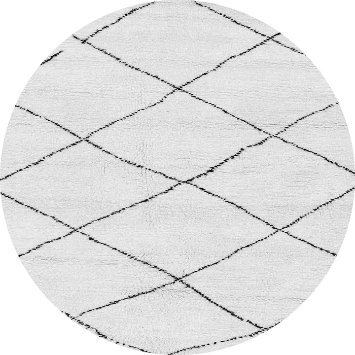 Round Machine Washable Solid Gray Modern Rug, wshabs2938gry