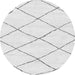 Round Machine Washable Solid Gray Modern Rug, wshabs2938gry