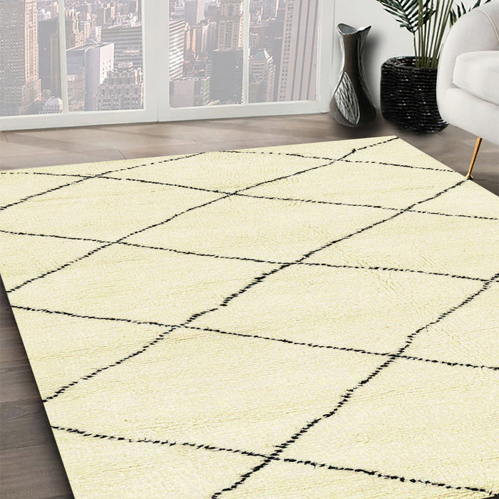 Abstract Khaki Gold Solid Rug in Family Room, abs2938