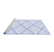 Sideview of Machine Washable Solid Blue Modern Rug, wshabs2938blu