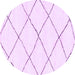 Round Solid Purple Modern Rug, abs2938pur