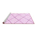 Sideview of Machine Washable Solid Pink Modern Rug, wshabs2938pnk