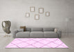 Machine Washable Solid Pink Modern Rug in a Living Room, wshabs2938pnk