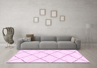 Machine Washable Solid Pink Modern Rug, wshabs2938pnk