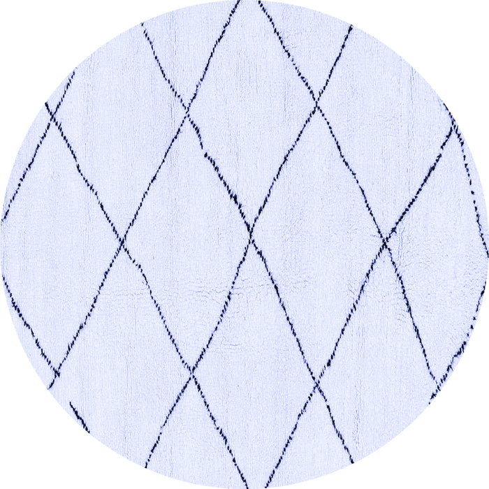 Round Machine Washable Solid Blue Modern Rug, wshabs2938blu