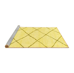 Sideview of Machine Washable Solid Yellow Modern Rug, wshabs2938yw