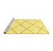 Sideview of Machine Washable Solid Yellow Modern Rug, wshabs2938yw