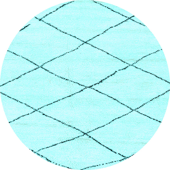 Round Solid Light Blue Modern Rug, abs2938lblu