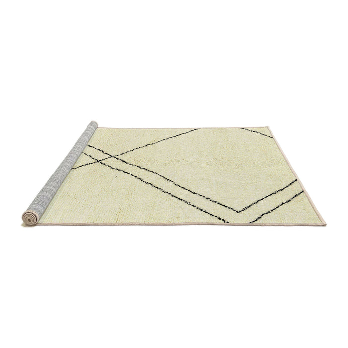 Sideview of Machine Washable Abstract Khaki Gold Rug, wshabs2939