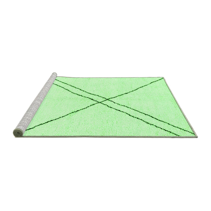 Sideview of Machine Washable Solid Green Modern Area Rugs, wshabs2939grn