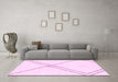 Machine Washable Solid Pink Modern Rug in a Living Room, wshabs2939pnk