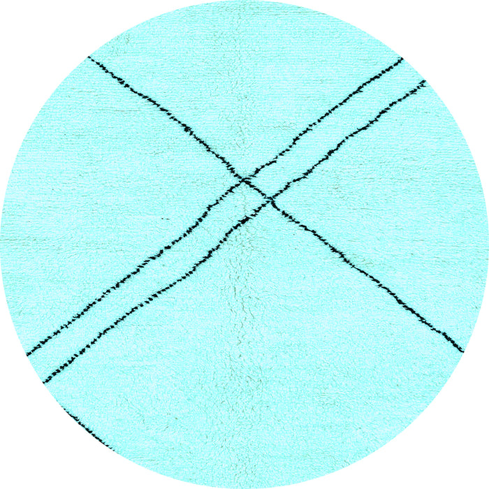 Round Solid Light Blue Modern Rug, abs2939lblu