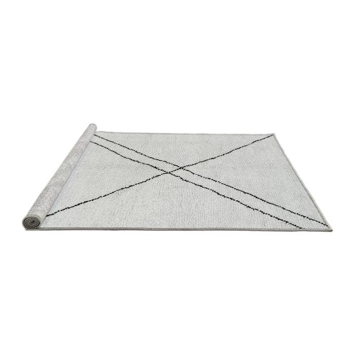 Sideview of Machine Washable Solid Gray Modern Rug, wshabs2939gry