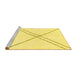 Sideview of Machine Washable Solid Yellow Modern Rug, wshabs2939yw