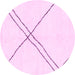 Round Solid Pink Modern Rug, abs2939pnk