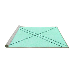 Sideview of Machine Washable Solid Turquoise Modern Area Rugs, wshabs2939turq