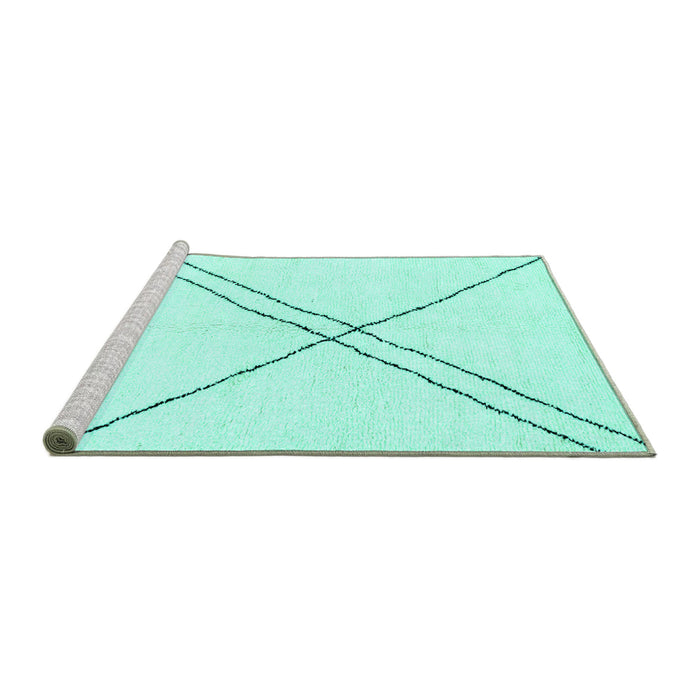Sideview of Machine Washable Solid Turquoise Modern Area Rugs, wshabs2939turq