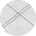 Round Machine Washable Solid Gray Modern Rug, wshabs2939gry