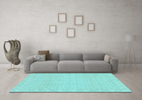 Machine Washable Oriental Light Blue Modern Rug, wshabs293lblu