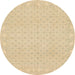 Round Abstract Yellow Oriental Rug, abs293