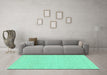 Machine Washable Oriental Turquoise Modern Area Rugs in a Living Room,, wshabs293turq