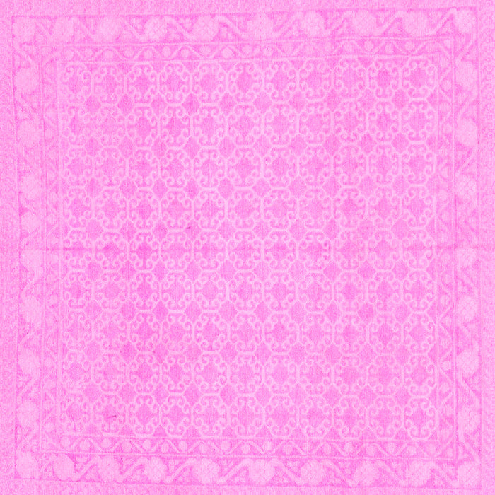 Square Machine Washable Oriental Pink Modern Rug, wshabs293pnk