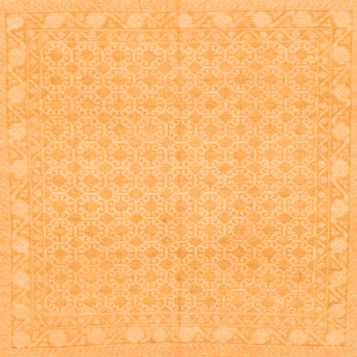 Square Machine Washable Oriental Orange Modern Area Rugs, wshabs293org