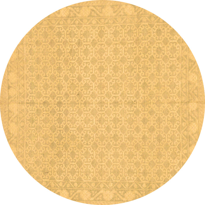 Round Oriental Brown Modern Rug, abs293brn
