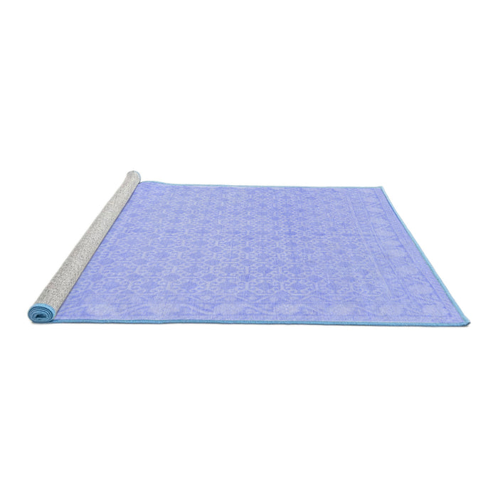 Sideview of Machine Washable Oriental Blue Modern Rug, wshabs293blu