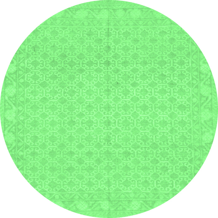 Round Oriental Emerald Green Modern Rug, abs293emgrn