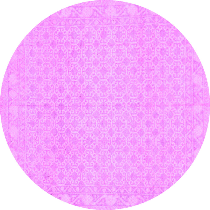 Round Machine Washable Oriental Purple Modern Area Rugs, wshabs293pur