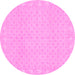 Round Oriental Pink Modern Rug, abs293pnk