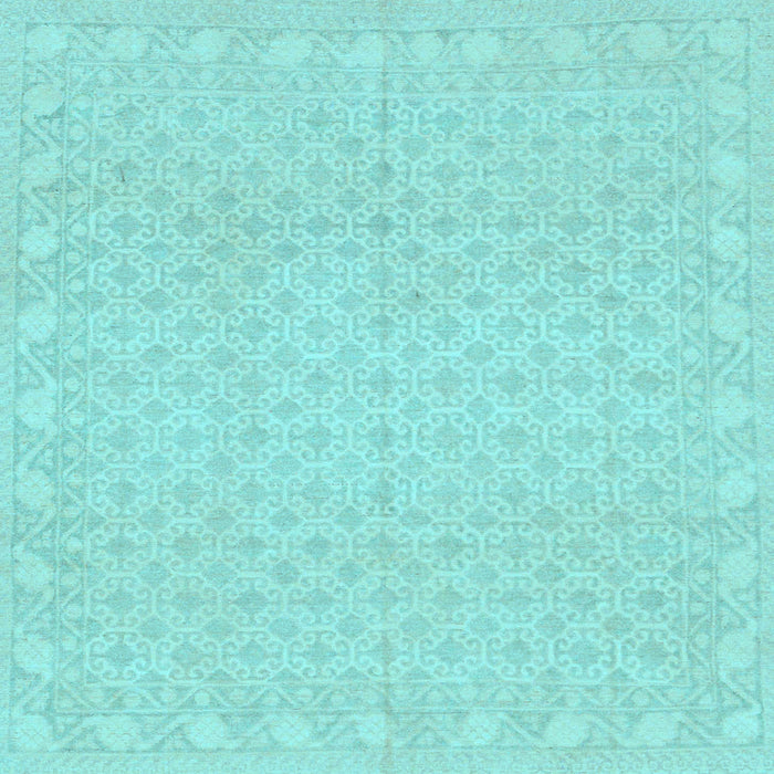 Square Machine Washable Oriental Light Blue Modern Rug, wshabs293lblu