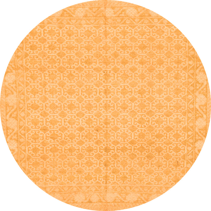 Round Oriental Orange Modern Rug, abs293org