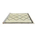 Sideview of Machine Washable Abstract Sand Brown Rug, wshabs2940