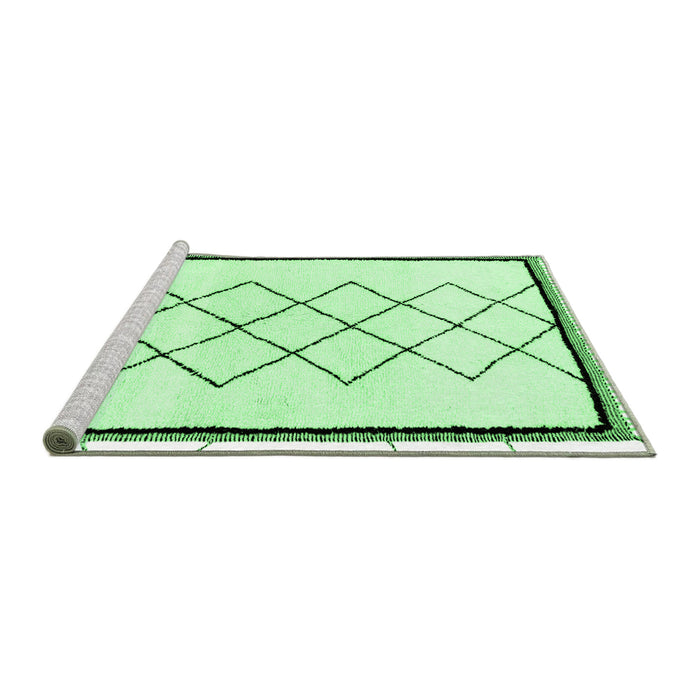 Sideview of Machine Washable Solid Emerald Green Modern Area Rugs, wshabs2940emgrn