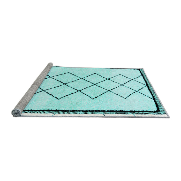 Sideview of Machine Washable Solid Light Blue Modern Rug, wshabs2940lblu