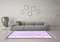 Machine Washable Solid Purple Modern Rug, wshabs2940pur